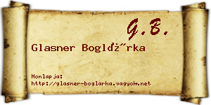 Glasner Boglárka névjegykártya